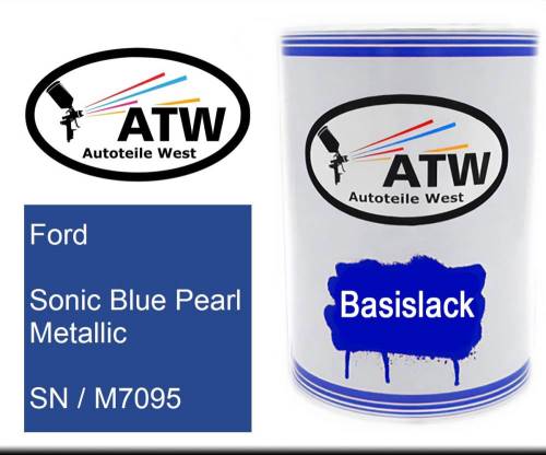 Ford, Sonic Blue Pearl Metallic, SN / M7095: 500ml Lackdose, von ATW Autoteile West.